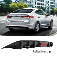 Rear Bumper Diffuser 6 Fins Splitter Spoiler Lip Matte Black For Hyundai Elantra Rear Bumper Diffuser 6 Fins Splitter Spoiler Lip Matte Black For Hyundai Elantra
