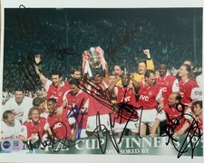 Multi signed Arsenal 10x8 1998 double winners photo RACC Trusted Seller ACGCert