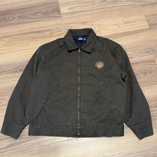 Vintage Dickies Eisenhower Jacket Mens Large L Brown Full Zip Quilted Lined