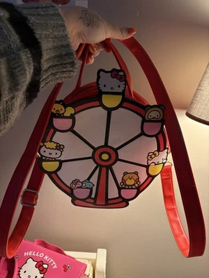 Loungefly x Sanrio Hello Kitty Round Ferris Wheel Crossbody Bag Red - Image 1 of 3