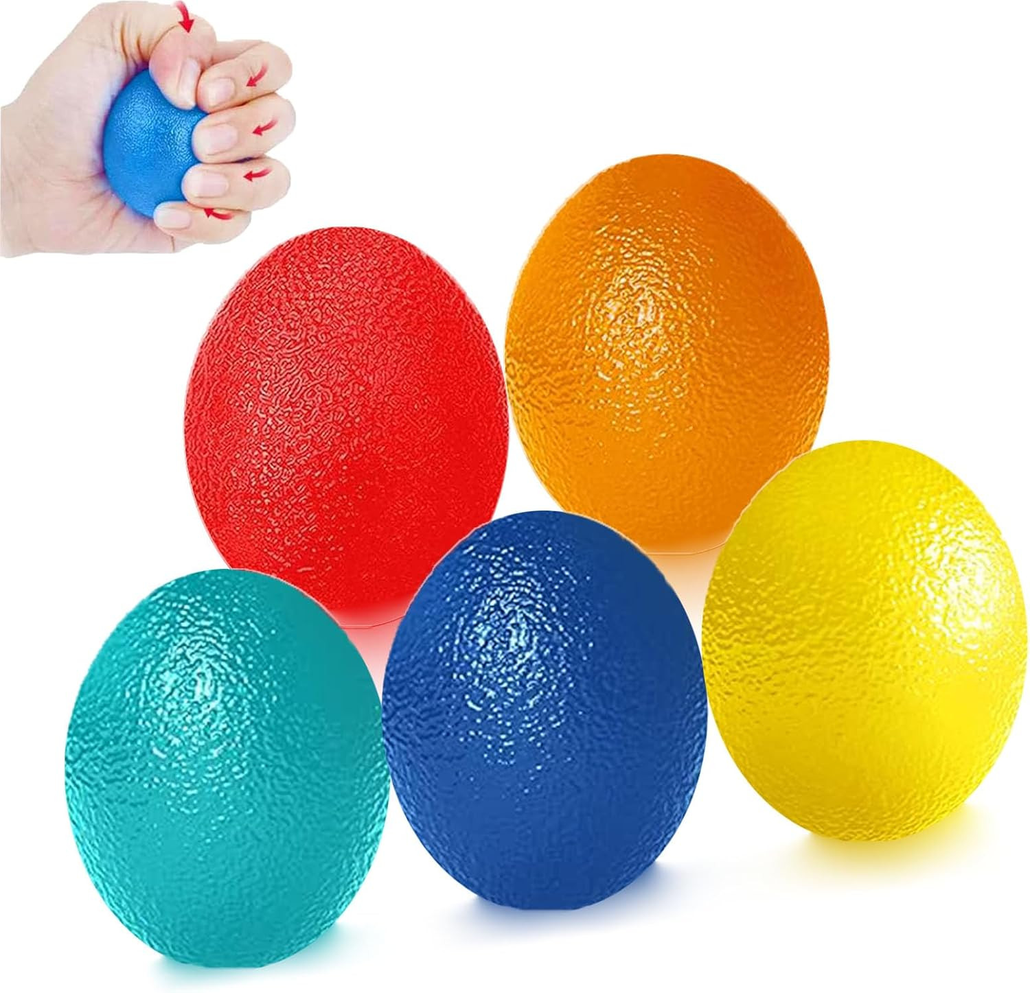 Set Di 5 Palline Antistress Mano Terapia, Diversi Gradi Di Durezza Morbido, Medi