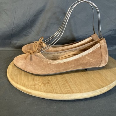 VIONIC Liliana Ballet Flats Women's 9/41 Brown Suede Slip On Comfort Shoe NWOB