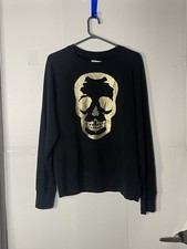 ZADIG VOLTAIRE Women  s sweater Jumper Gold Skull Cotton Luxury Designer