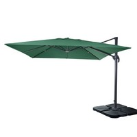 Luxus-Ampelschirm Mcw, Sonnenschirm 3X3M DunkelgrüN Mit StäNder, Drehbar