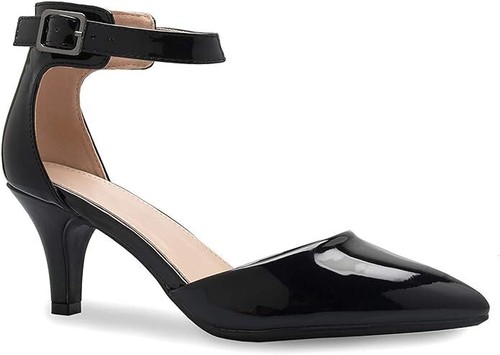 Women's Heel Pumps Patent Leather Pointed Toe Ankle Strap Dress Stiletto Shoes - 第 2/9 張圖片