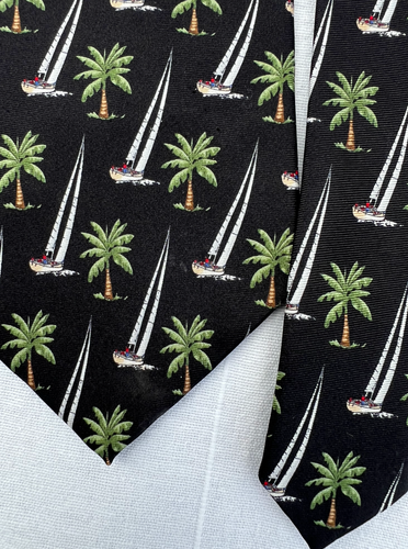 Corbata para hombre Tango velero de seda y palmera - Imagen 4 de 14