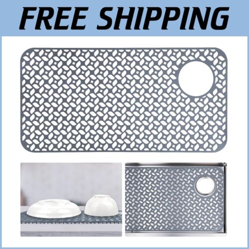 28.2''x14.2'' Non-Slip Silicone Sink Mat - Efficient Draining & Drying Solution