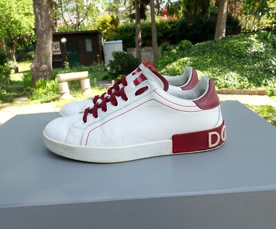 DOLCE & GABBANA SHOES 42 shoe sneaker sneakers white red portofino