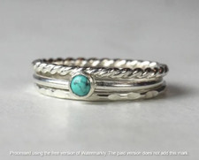 Lovely Turquoise Ring 925 Sterling Silver Band Statement Handmade Ring All Size