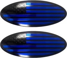 9.5'' Blue USA Flag Aluminum Front Grille Tailgate Badge Overlay Fits 15-20 F150