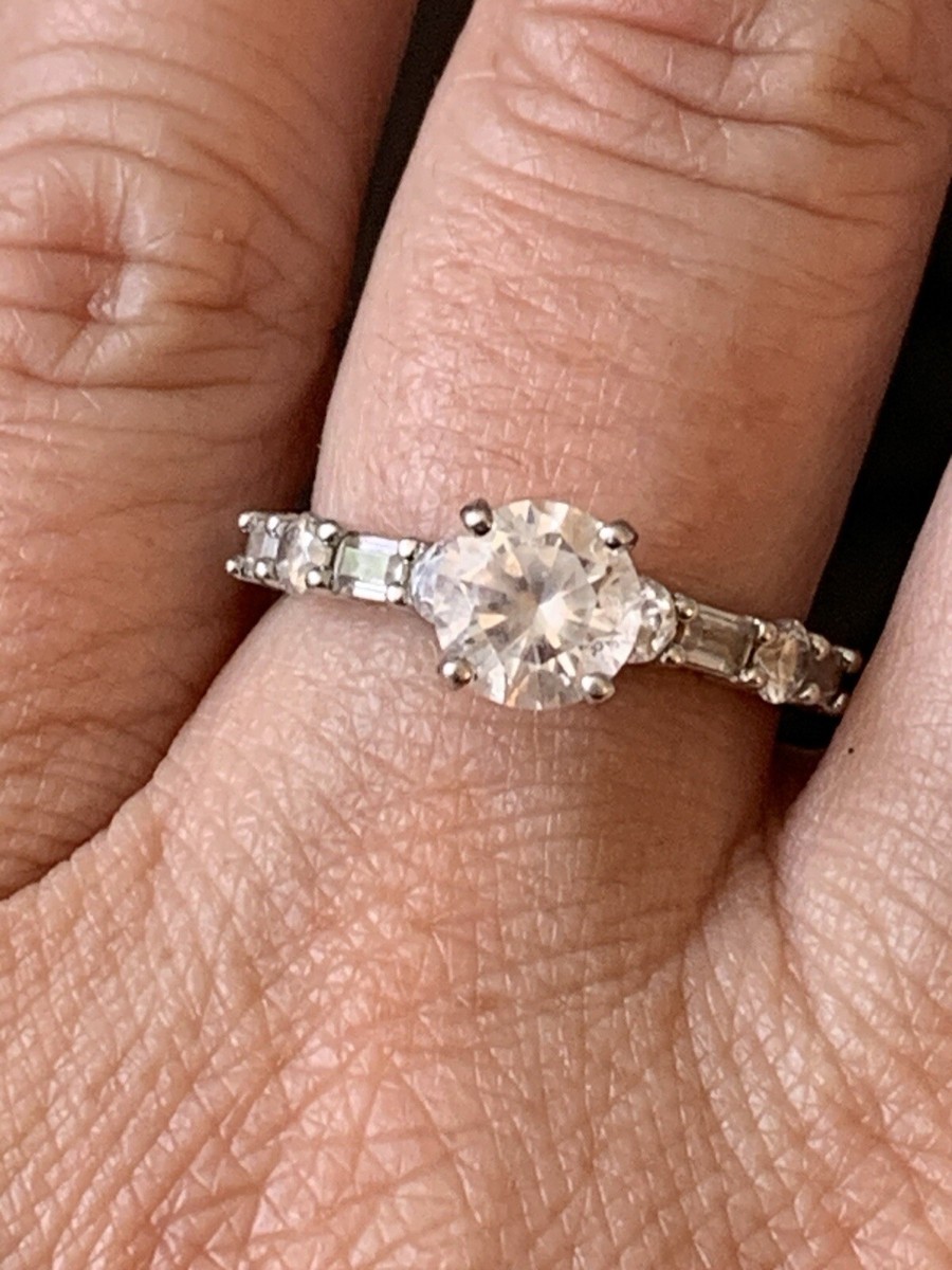 CZ Sterling Silver 925 CN FZN Engagement Style Ring Size