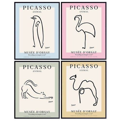 Pablo Picasso Wall Art & Decor - Gallery Wall Art Set - Cat Home Decor - Pica...