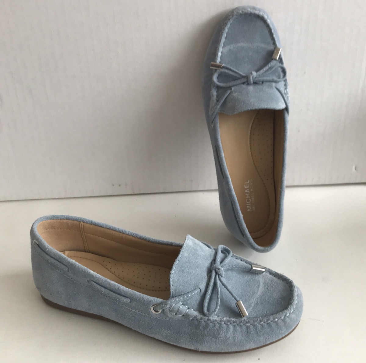 Grey Mk Sutton Moccasin Michael Kors Sutton Moccasins Light Blue