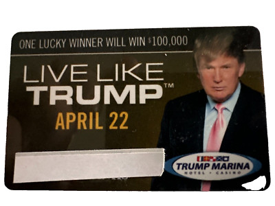 Trump Marina Hotel & Casino Player Rewards Slot Card Atlantic City New Jersey.,