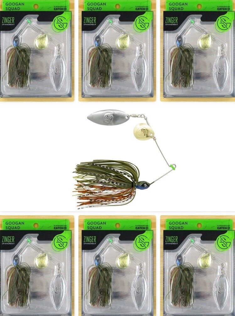 (6) Googan Squad 3/8 Oz. Zinger Spinnerbaits Bluegill Brand New In Pack