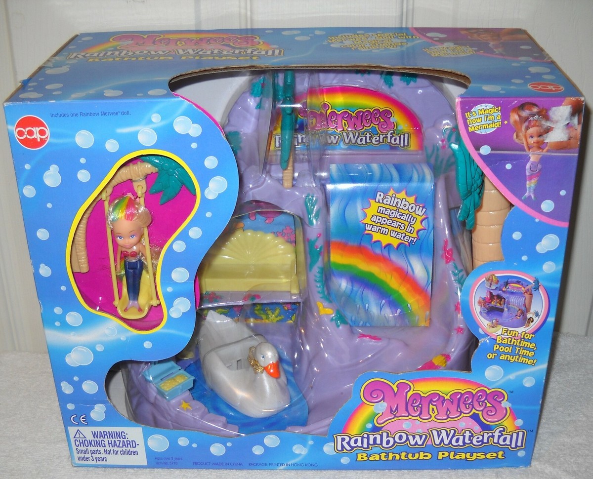 #11692 RARE NRFB Vintage Cap Toys MERWEES Rainbow Waterfall Bathtub Playset