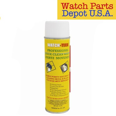 Quick Clean Quartz Watch Movement Cleaner Spray Quick Clean 13 oz - Made in USA