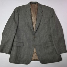 Chaps Ralph Lauren 46R Brown Plaid Lambswool Mens Blazer Sport Coat Jacket