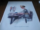 1911 Original CARTOON - GIRL POKER PLAYER Play Card Games CARDS Blue Chips Win