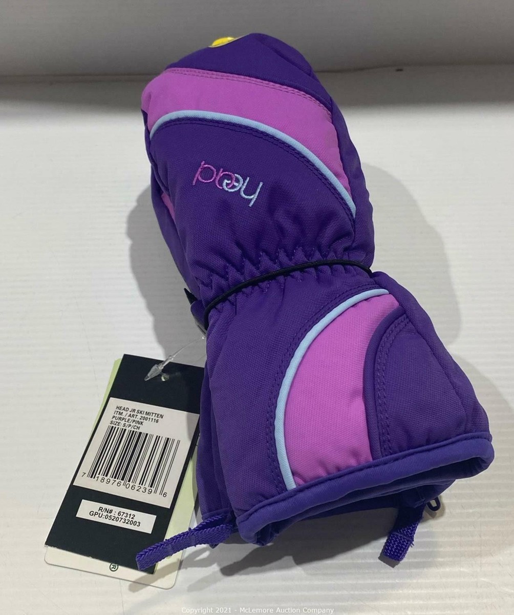 Head Jr. Zippered Side Ski Mittens Purple/Pink/White | eBay