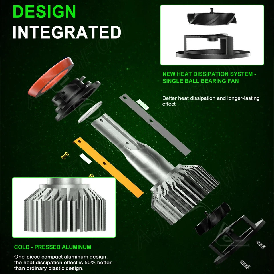 9005 + 9006 LED Headlight Bulb Hi / Low Beam for Freightliner Columbia 2000-2017 - Image 4 of 4