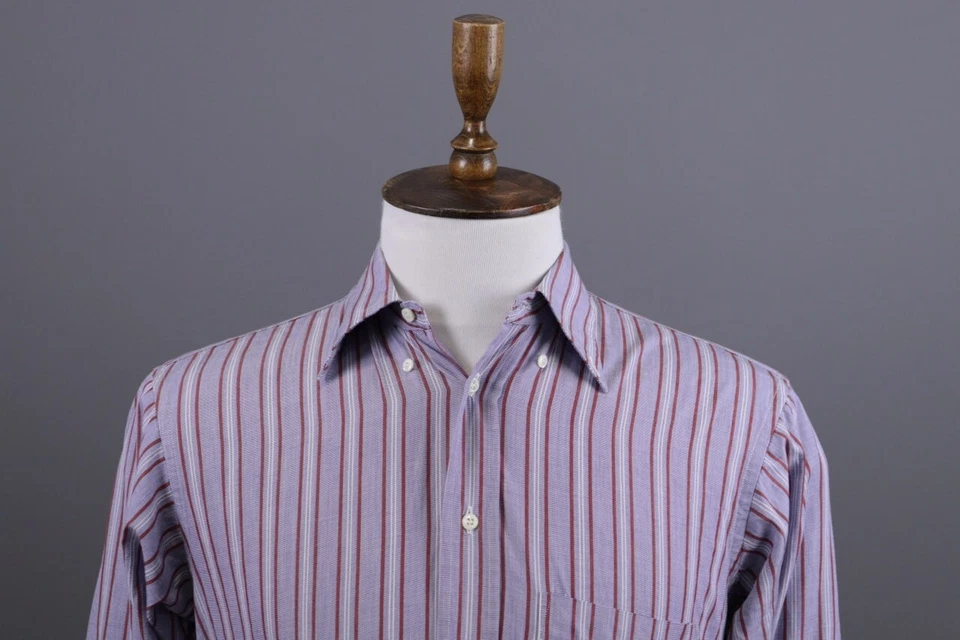 Givenchy Gentelman Paris Blue Stripe Long Sleeve Button Down Shirt Size 37 / 14 - Image 2 of 4