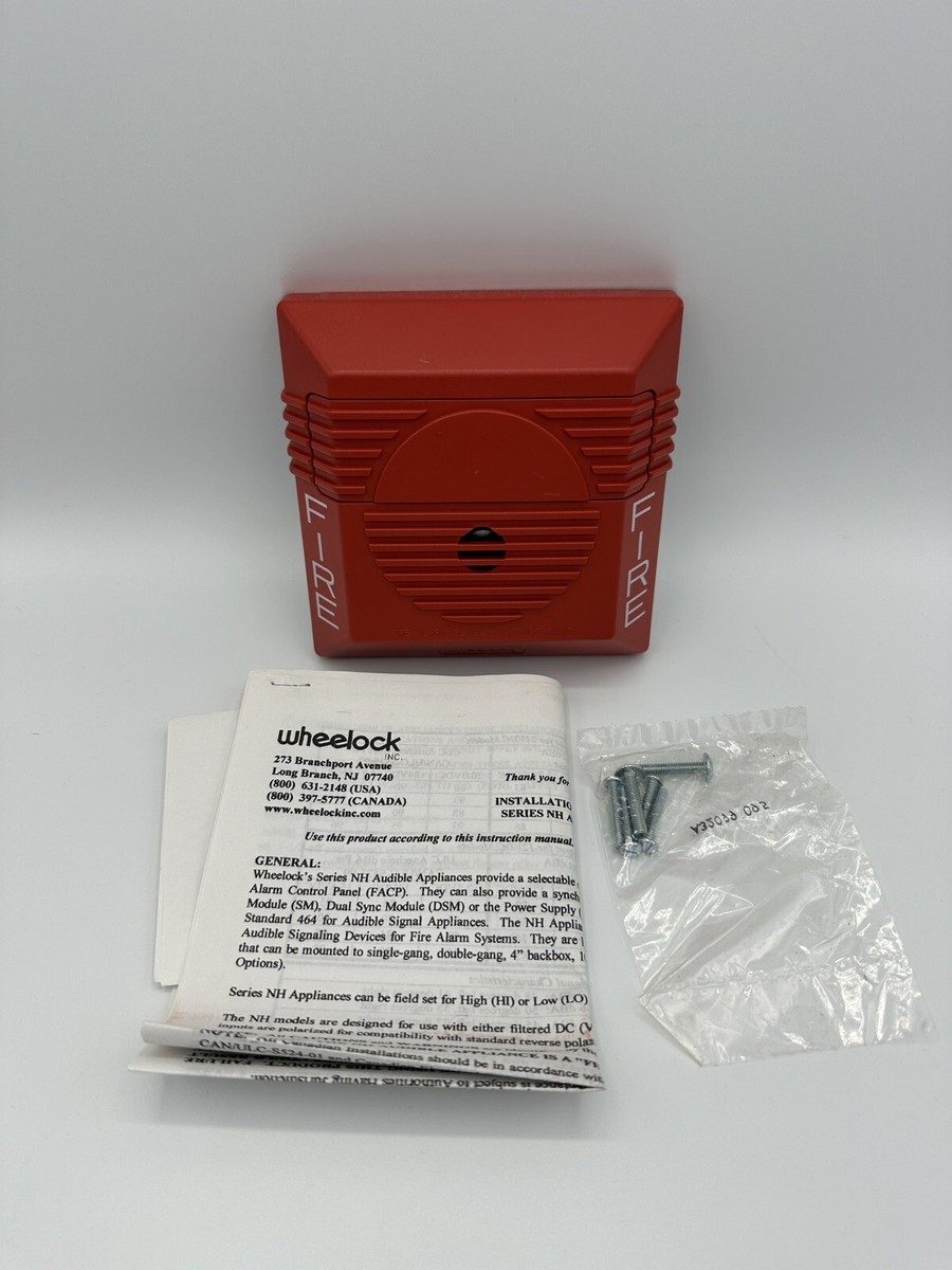 NEW Wheelock NH-12/24-R 12/24 VDC Fire Alarm Horn, Red | eBay