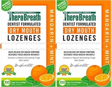 TheraBreath Dry Mouth Lozenges with Zinc, 100 count, Mandarin Mint, PACK OF 4