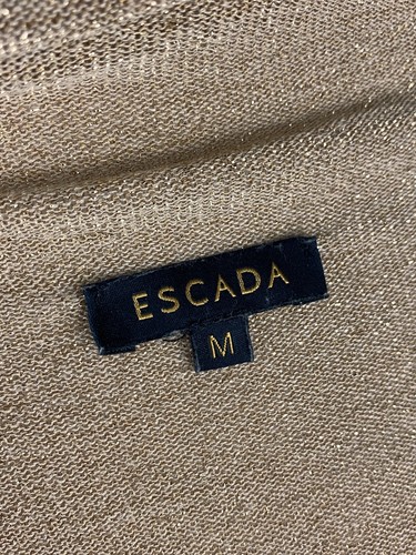 Top túnica suéter tejido metálico dorado Escada talla M hecho en Italia - Imagen 19 de 23