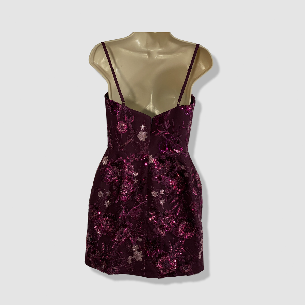 $408 Helsi Women's Purple Sequined Floral Squared Neck Mini Dress Size XL |  eBay