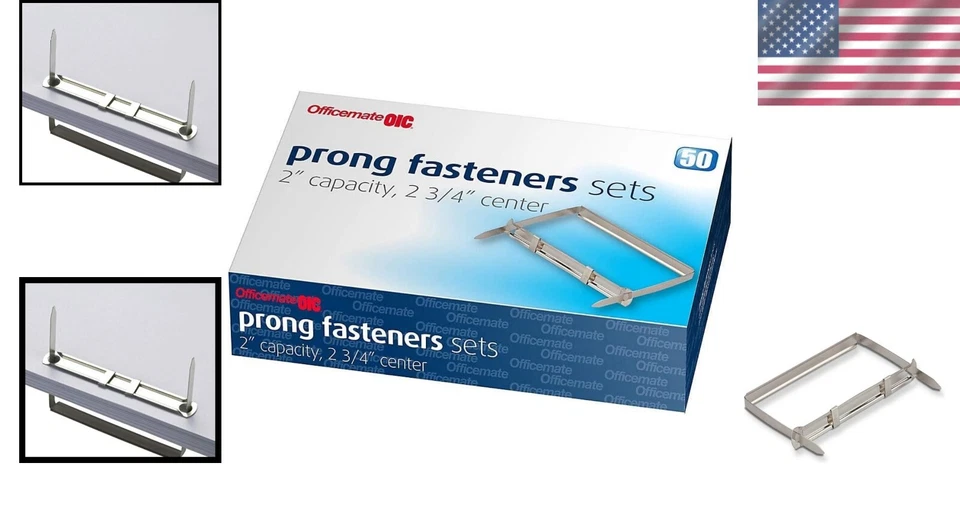 Juego completo de 50 sujetadores de papel plateado, capacidad de 2 pulgadas para un limado eficiente Foto 2 de 4