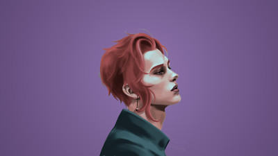 Anime jojos bizarre adventure face redhead purple Playmat Gaming Mat Desk