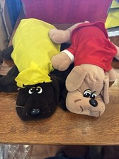 2 RARE VINTAGE TONKA POUND PUPPIES RED HOODIE/YELLOW RAIN JACKET 1985 NICE  