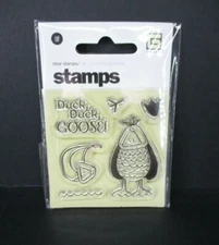 Basic Grey Clear Stamps Duck Duck Goose 6 Stamps 2009 Brand New