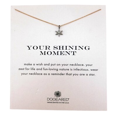 Dogeared Your Shining Moment Sterling Silver Star on a Gold Dipped Necklace NEW