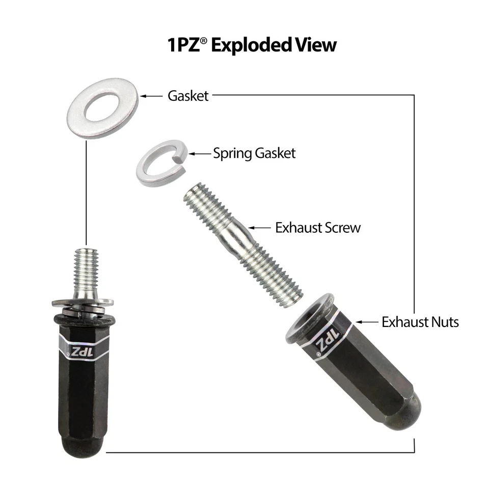 排气垫圈螺栓螺柱螺母适用于 GY6 50cc 70cc 90cc 110cc 125cc 150cc 滑板车 — 第 4/4 张图片