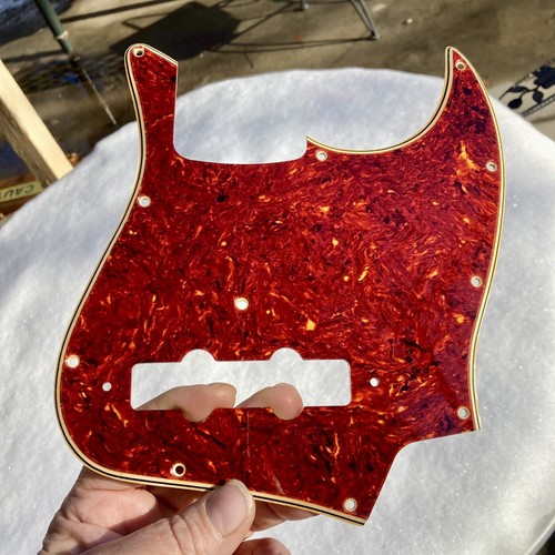 Celluloid Tortoise Pickguard for 70's-'80s USA Jazz Bass w/Wide Bevel Aged Edges - Picture 5 of 10