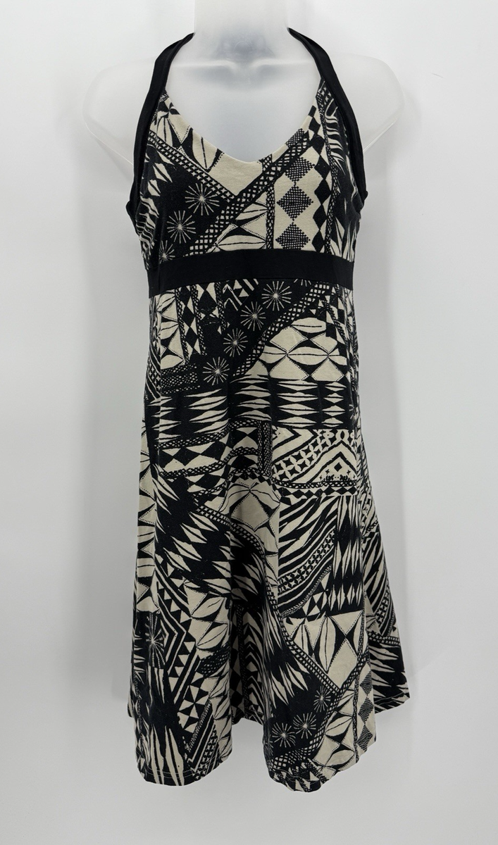 Patagonia Iliana Halter Dress Womens Medium Black Ivory Aztec Athleisure  Sporty