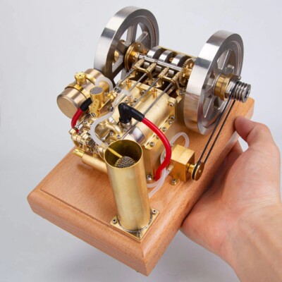 Microcosm H76 5cc Liegend Zweizylinder-Doppel-Schwungrad-OHV-Traktormotormodell