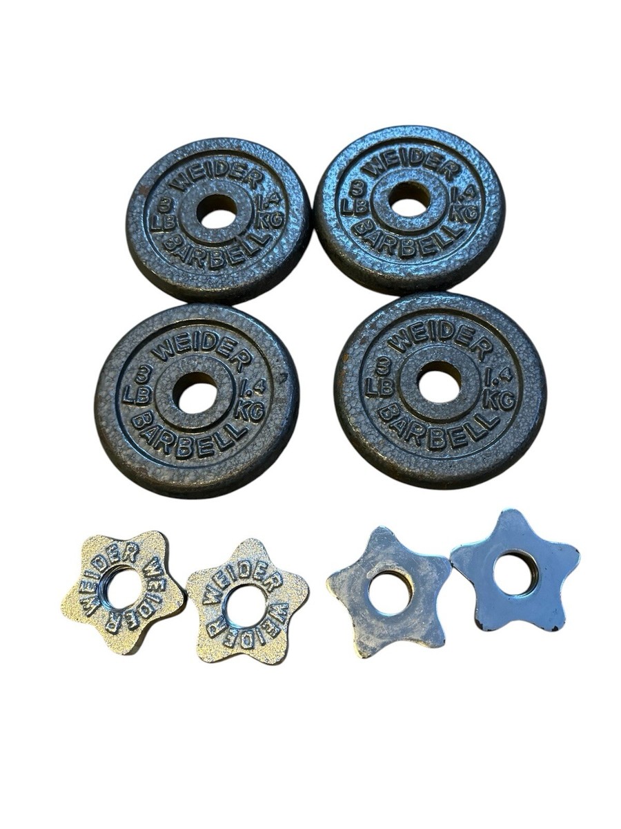 WEIDER Standard 14” Dumbbell Bars w/ Spin lock collars 4 3lb