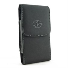 Funda protectora lateral con clip de cuero vertical negra para Motorola Moto X Style
