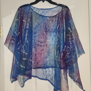 Blue and Purple Sheer Shawl