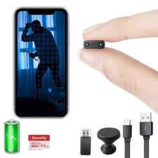 【Free 64G】 Smallest Wireless WiFi Battery Camera,HD1080P Portable Dome Survei...