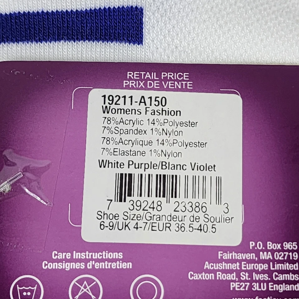  1 Pair FootJoy FJ Pro Dry Socks Women's Size 6 - 9 Lightweight Golf Purple New - Imagem 4 de 4