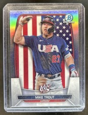 2023 Bowman Chrome Mike Trout WBC Flag Variations Refractor #/499 USA
