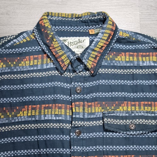 Howler Bros All Over Embroidered Polo Shirt Aztec Native Sz M Western Jacquard - Picture 2 of 10