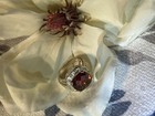 925 Sterling Silver Cocktail Ring Cushion-Cut Red Stone Prong Set Size 8.5 — photo 4