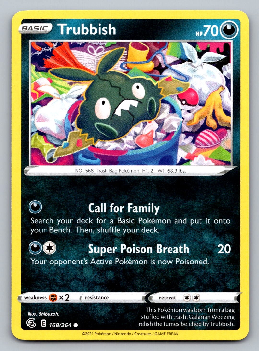 Pokemon TCG SWSH08: Fusion Strike Trubbish 168/264