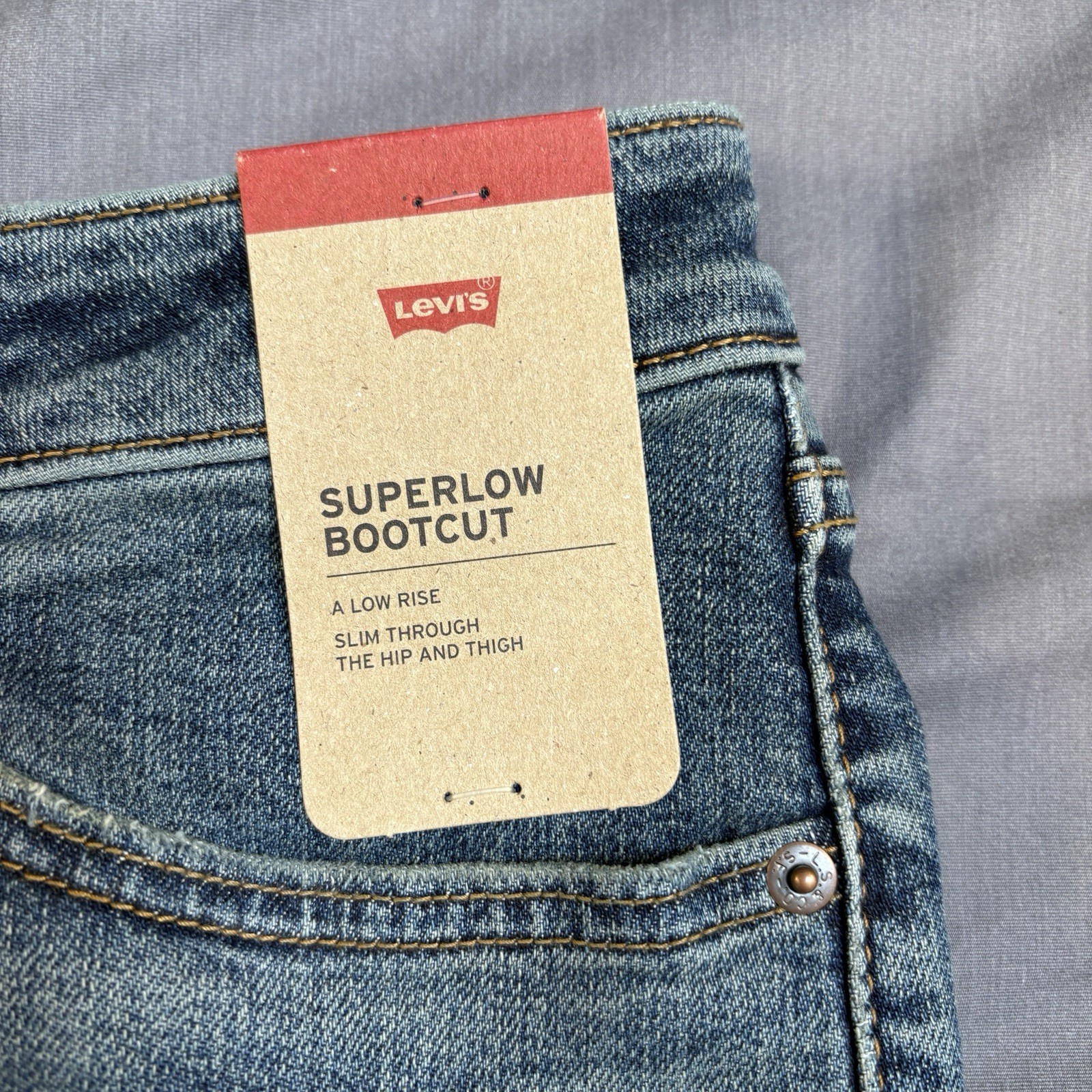 Levi Strauss Womens Superlow Boot Jeans Medium Wash Denim 30x32 Regular - NWT thumbnail 13