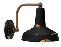 Wandlampe Keramik Schwarz B: 20 Cm E27 Handarbeit Industrial Wandleuchte KüChe